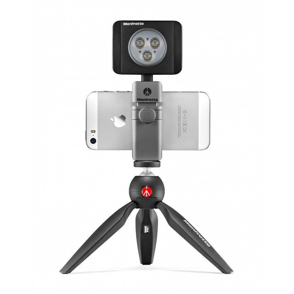 TWISTGRIP-Schnalle Manfrotto - Verbessert das fotografische Potenzial jedes Smartphones Einfach zu bedienende Drehbewegung und F