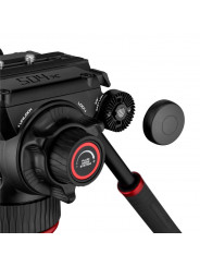 504X Videokopf Manfrotto - Variables Fluid-Drag-System auf PAN &amp; TILT, ausgeführt durch neue Flüssigkeit 4-Stufen-Gegengewic