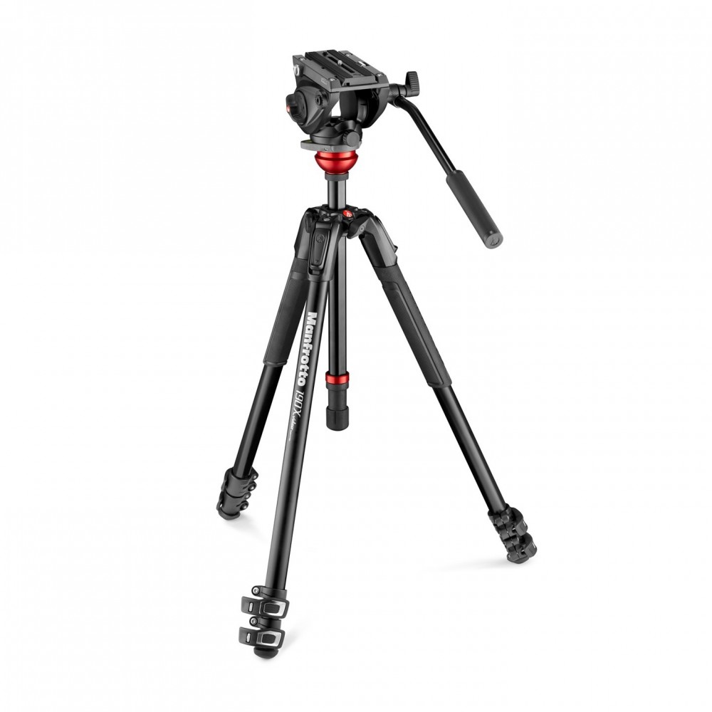 500 Fluid Video Head Flat Base with 190X Video Alu Tripod Manfrotto - 
500 video head flat base for greater versatility
Single l