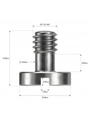 1/4"x20 Slotted Screw - Camera Fixing Screw 8Sinn - Key features:

Stainless steel
Size&amp;thread pitch: 1/4"x20
Slotted socket