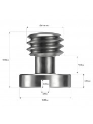 3/8"x16 Slotted Screw - Camera Fixing Screw 8Sinn - Key features:
Stainless steel
Size&amp;thread pitch: 3/8"x16
Slotted socket
