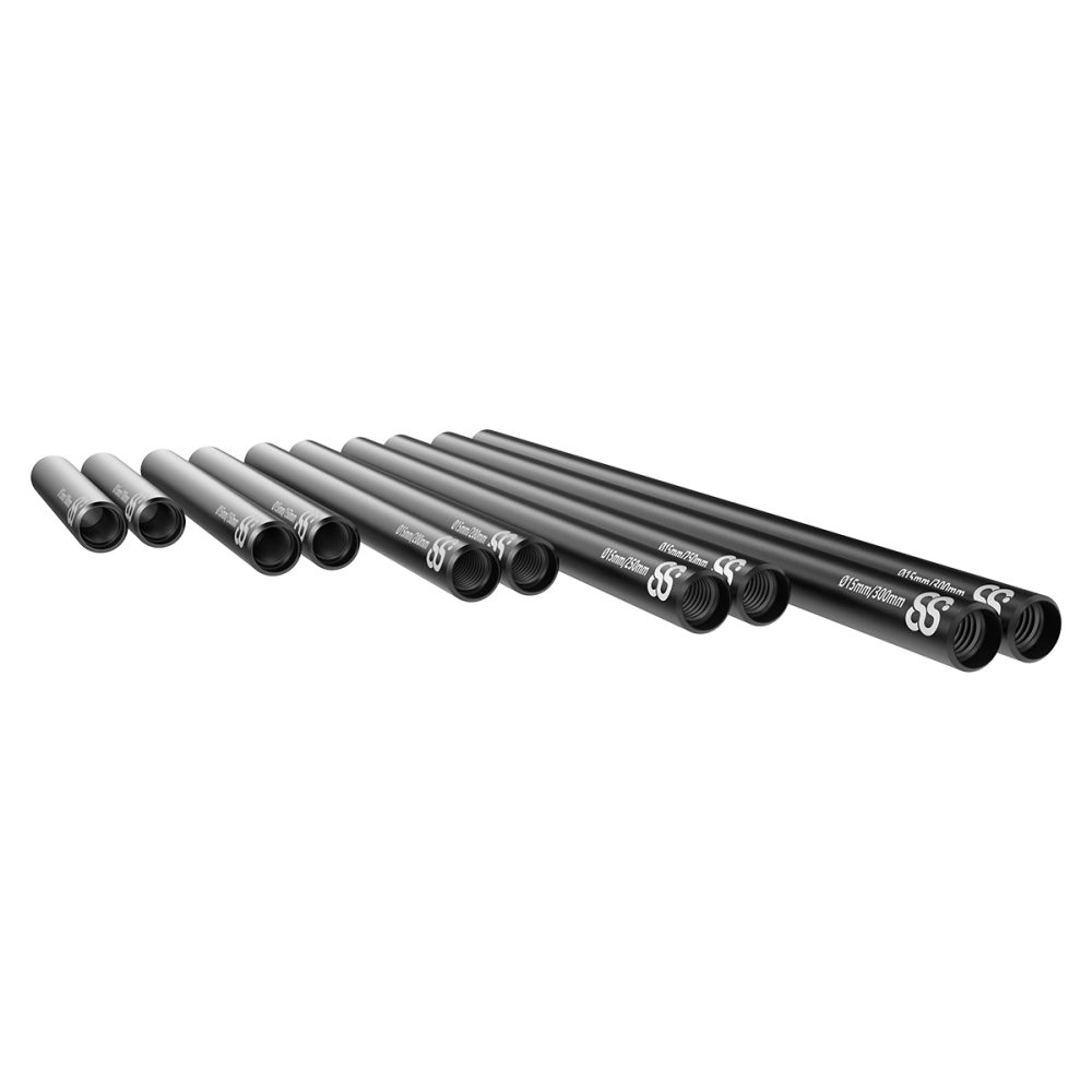 15mm Black Rods 2pcs 8Sinn - Key features:
M12 Female threads on both ends
Available lenghts: 10, 15, 20, 25, 30cm
Aluminum made