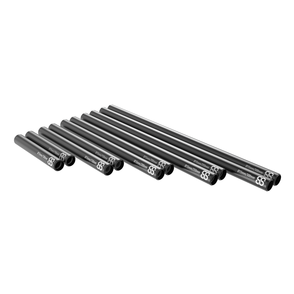 15mm schwarze Stangen 2 Stück 8Sinn - Hauptmerkmale:
M12 Innengewinde an beiden Enden
Verfügbare Längen: 10, 15, 20, 25, 30cm
Al