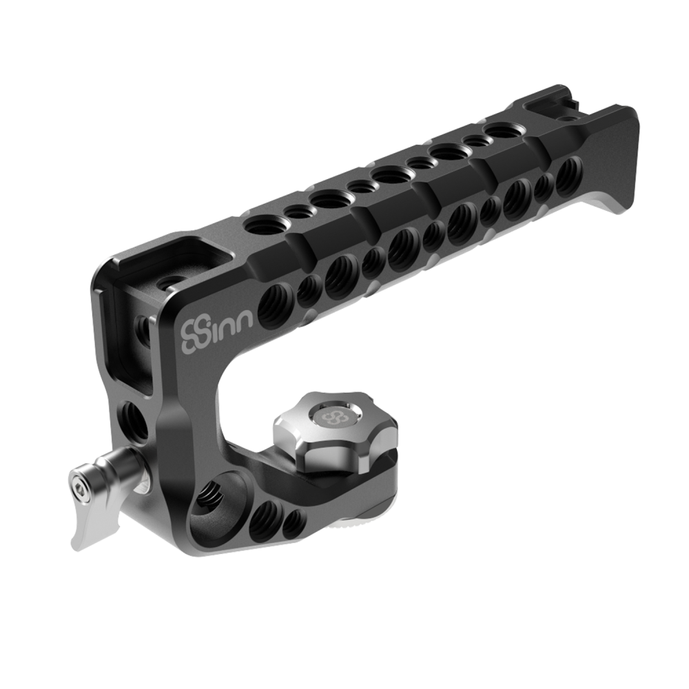 Top Handle Scorpio 8Sinn - Key features:

360-degree rotation
M6 mounting screw
4 cold shoes
1/4" and 3/8" mounting points
15mm 