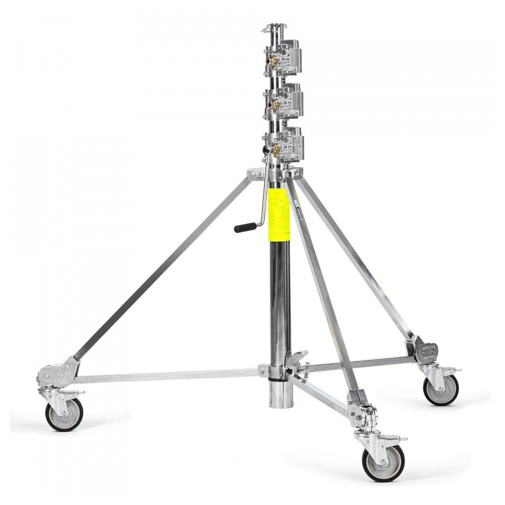 Strato Safe Crank-Up Stand 2R Hard Wheels, Braked Avenger - 
TÜV and CE certified junior heavy duty chrome steel stand
3 indepen