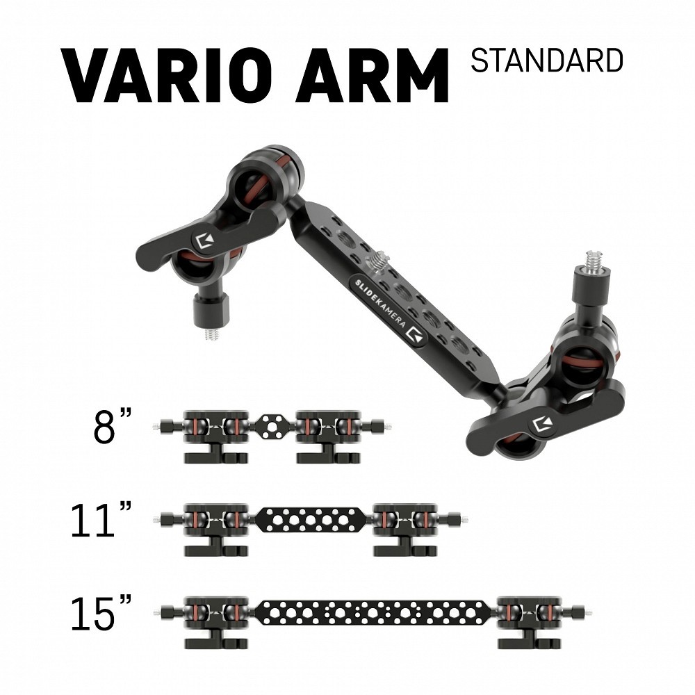 Vario Arm Standard Slidekamera - 
Ermöglicht die Montage verschiedener Arten von Foto-/Videozubehör
Großer