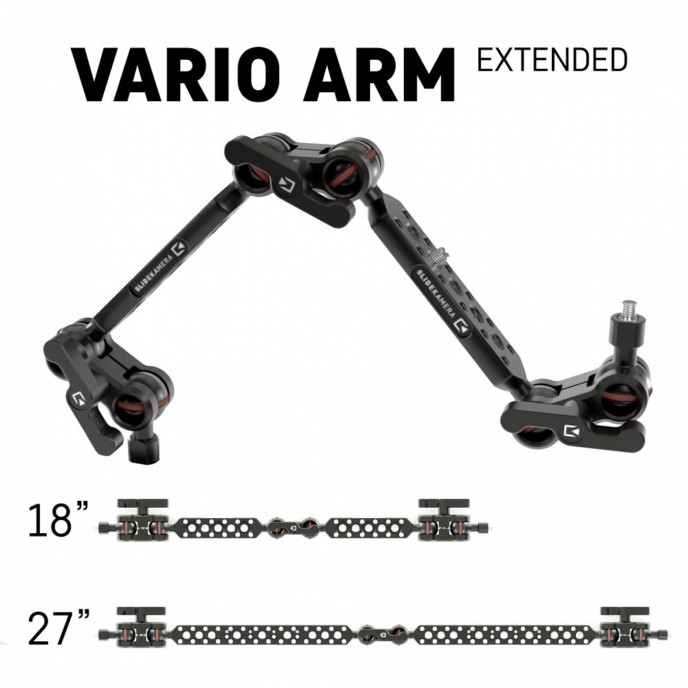 Vario Arm Extended Slidekamera - 
Ermöglicht die Montage verschiedener Arten von Foto-/Videozubehör
Großer