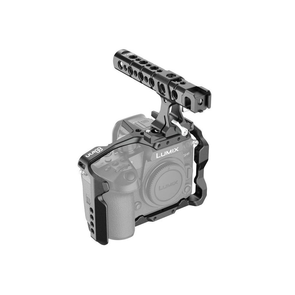 Panasonic GH6 Cage 8Sinn - - 1/4" mounting points- Arri locating point (3/8" mounting point on top)- M4 threads (top front, bott