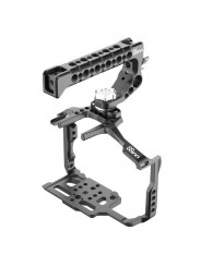 Panasonic GH6 Cage 8Sinn - - 1/4" mounting points- Arri locating point (3/8" mounting point on top)- M4 threads (top front, bott