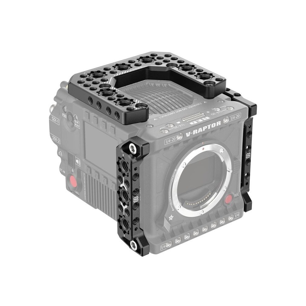 Top Plate + Right & Left Side Plate für RED V-Raptor 8Sinn - - dreiteiliges Set- 1/4" Befestigungspunkte- Arri Fixierungspunkte