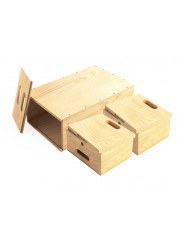 Mini-Verschachtelter Holzkisten Kompakter Set - Mini Apple Box Compact Set Udengo - Alle: 8" x 21.25" x 13" (20 cm x 54 cm x 33 