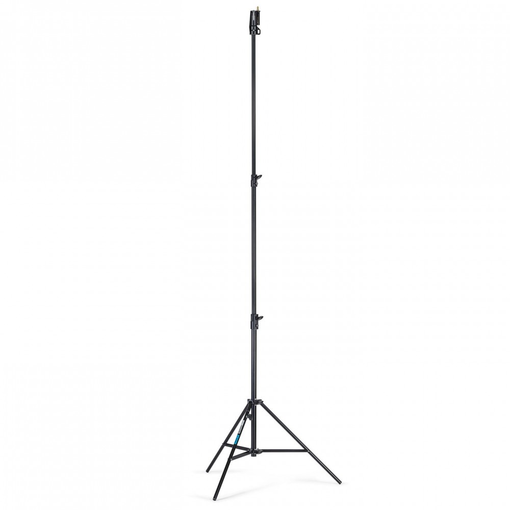 Black Aluminium Senior Stand Manfrotto - 
Professional photo stand for location or studio shoots
Double braced leg base for extr