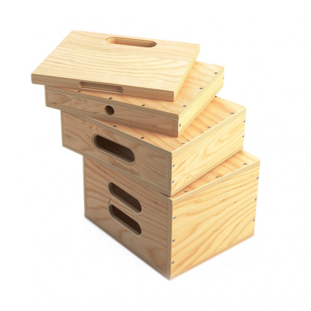 Mini Holzkisten Set - Mini-Apple-Box-Set Udengo - Alle:  10 x 12" x 15" (25,5 cm x 30,5 cm x 38cm)
Gewicht: 17,4 kg (7,9 kg)  1