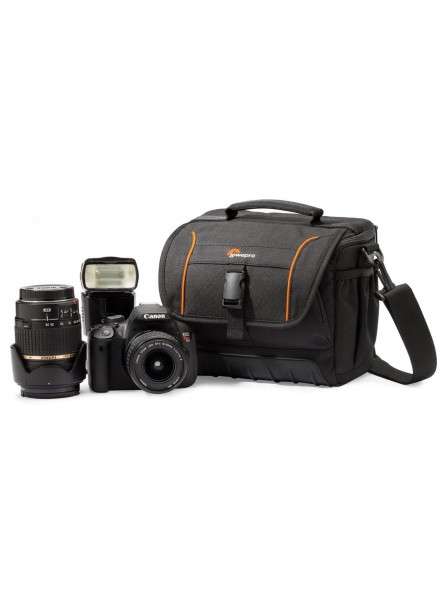 Adventura SH 160 II Lowepro - 
Fits DSLR cameras with kit lens plus extra lens and flash
Customize camera and lens fit with adju