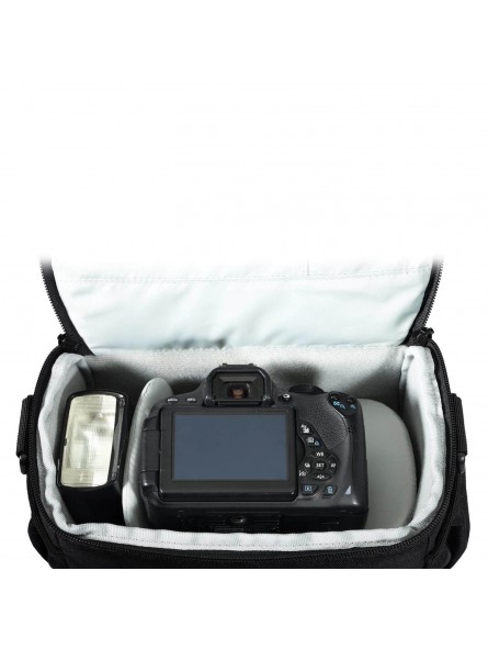 Adventura SH 160 II Lowepro - 
Fits DSLR cameras with kit lens plus extra lens and flash
Customize camera and lens fit with adju