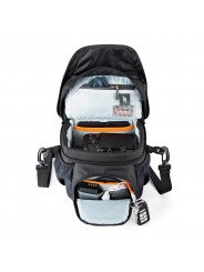 Nova 140 AW II, Black Lowepro - 
Fits mirrorless camera or compact DSLR with attached 17-85mm ...
All Weather AW Cover™, water r