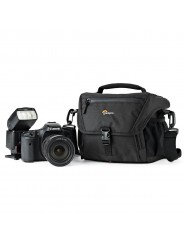 Nova 160 AW II Black Lowepro - 
Fits DSLR with attached 17-85mm lens plus 1-2 additional lenses
All Weather AW Cover™, water res