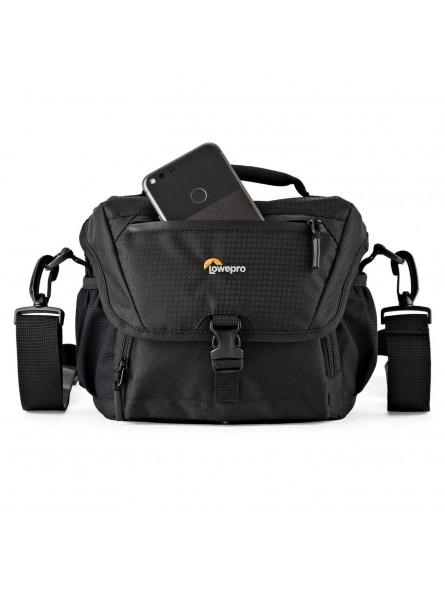 Nova 160 AW II Black Lowepro - 
Fits DSLR with attached 17-85mm lens plus 1-2 additional lenses
All Weather AW Cover™, water res