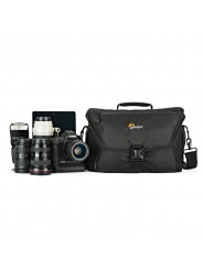 Nova 200 AW II, Black Lowepro - 
Fits 1-2 Pro DSLR with attached 24-105mm and 3-5 extra lenses
All Weather AW Cover™, water resi