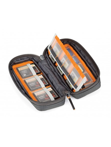 GearUp Memory Wallet 20 Lowepro - 
Fits CF, XQD &amp; SD cards
Belt clip on back for easy, secure access
Clear pockets hold memo