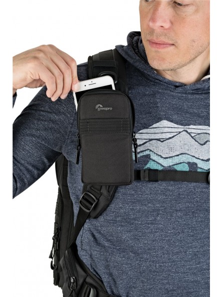 ProTactic Phone Pouch Lowepro - 
Simple and secure zip pouch
Fits plus size Apple or Android phone
Attach to ProTactic backpacks