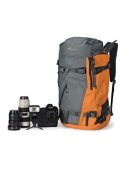 Powder BP 500 AW Grey/Orange Lowepro - 
Fits Standard DSLR and Pro Mirrorless cameras and lenses
Secure, body-side access
50% of