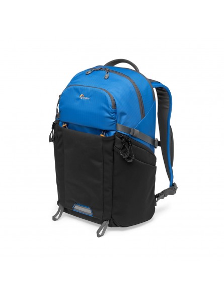 Photo Active BP 300 AW Blue/Black Lowepro - 
QuickShelf™ divider system opens into 3-tier shelf or folds flat
Dual side access p