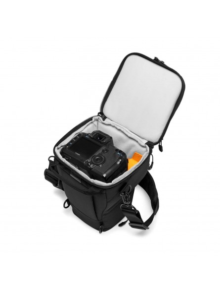 Lowepro Kabura ProTactic TLZ 70 AW II Lowepro - 
Expands to hold up to DSLR with 24-70mm f/2.8 and lens hood
Wear 4 ways: should