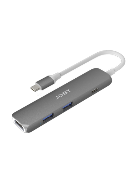 USB-C Hub (4K HDMI, 2xUSB-A, PD) Joby - Designed for on-the-go content creators

Stylish and hardwearing, Aluminium housing in s