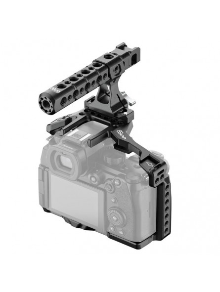 Panasonic LUMIX S5II / S5IIX Cage 8Sinn - - 1/4" Befestigungspunkte- 3/8" Befestigungspunkte mit Arri-Aufnahmebolzen- M4