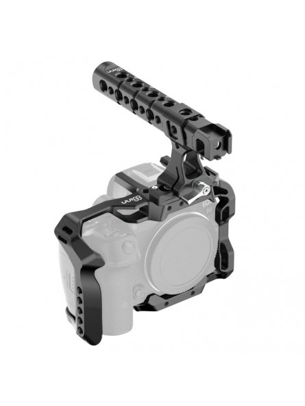 CANON EOS R7 Cage 8Sinn - - 1/4” mounting points- M4 mounting points- strap holders- cold shoe mount- lightweight build- aluminu