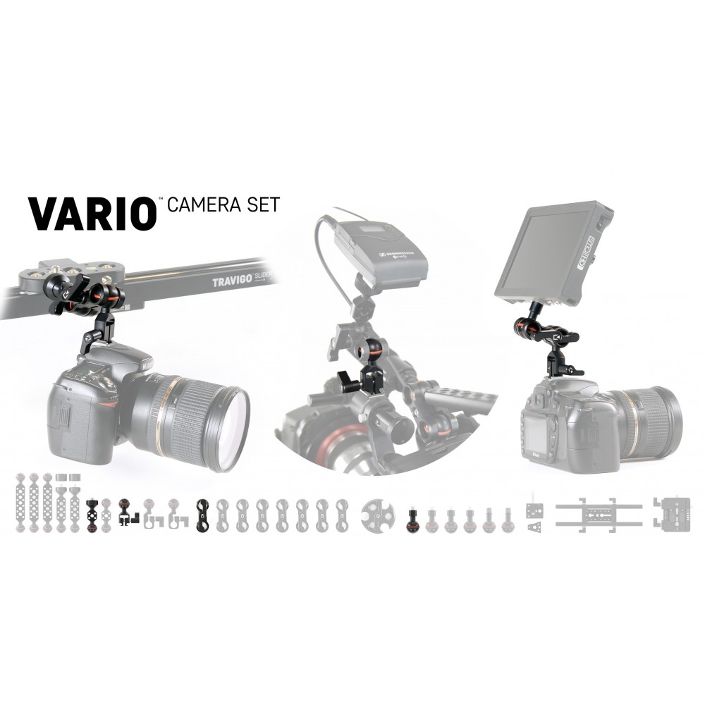 Vario Camera Set Slidekamera - Multi purpose mounting solution for camera equipment. It's like LEGO for big boys. Video: https:/