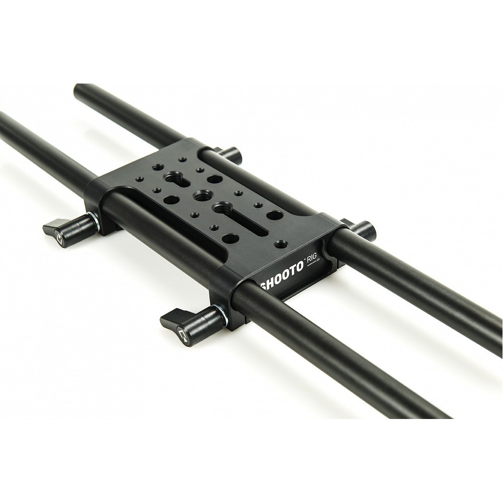Shooto Rig - Universal Baseplate Slidekamera - Total rig length: 250 mm (9,8")Color: blackWeight: 0,56kgMaterial: hard anodized 