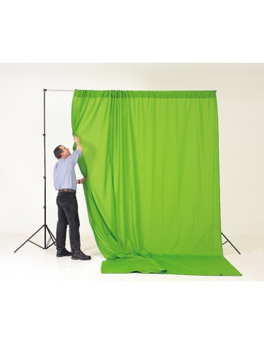 Chromakey Curtain 3 x 3.5m Green Lastolite by Manfrotto - 
Chromakey background for video chroma keying
Stretches to remove crea
