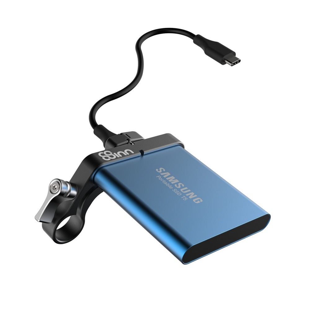 SSD Holder For Samsung T5 on 15mm Rod Mount 8Sinn - 8Sinn SSD Holder for Samsung T5 on 15mm Rod or Cold Shoe Mount 5