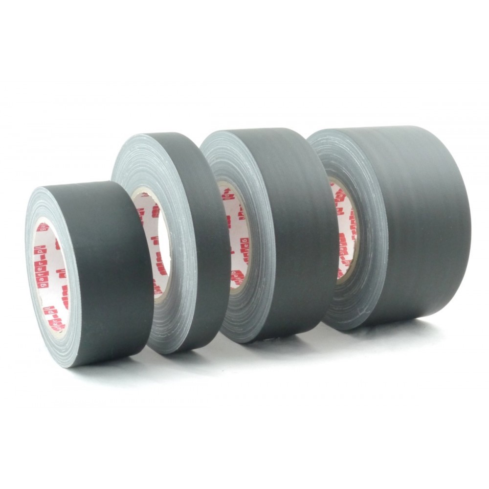 Black Matt Fabric Gaffer Tape Gafer.pl - Fabric tape, matt; width 75, 50 or 25 mm, length 50 m or 25 m, available in black. 1