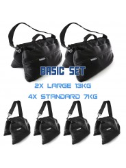 Sandsack Basic Set (2x 13kg + 3x 7kg) Udengo - 
Sehr solide  Konstruktion, hohe Haltbarkeit (zertifiziert)
Taschen geschützt mit