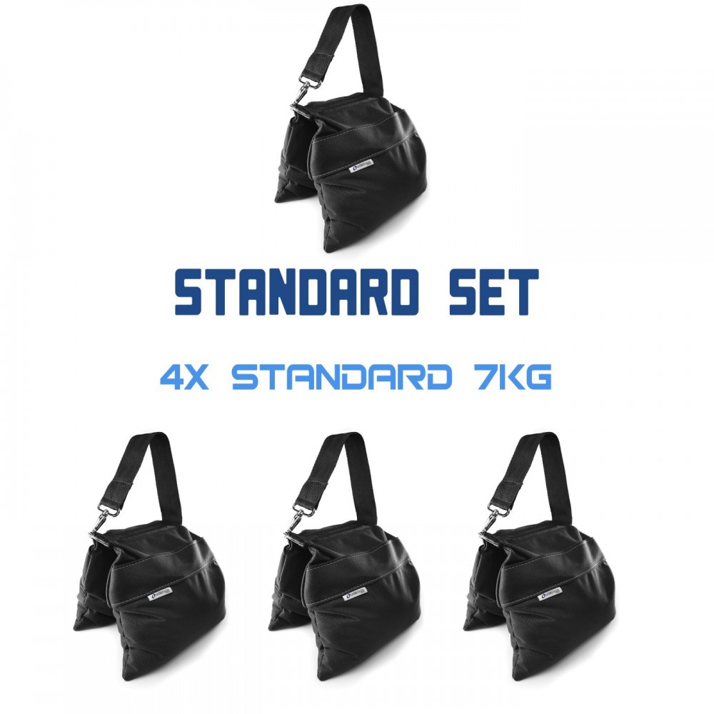 Sandsack Standard Set 4 x 7kg Udengo - 
Sehr solide  Konstruktion, hohe Haltbarkeit (zertifiziert)
Taschen geschützt mit einem R