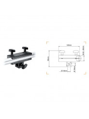 Panel Clamp Manfrotto - 
Ideal tool for supporting panels or hanging objects from pipes
Clamps onto bars from ø 22 to 30mm (0.86