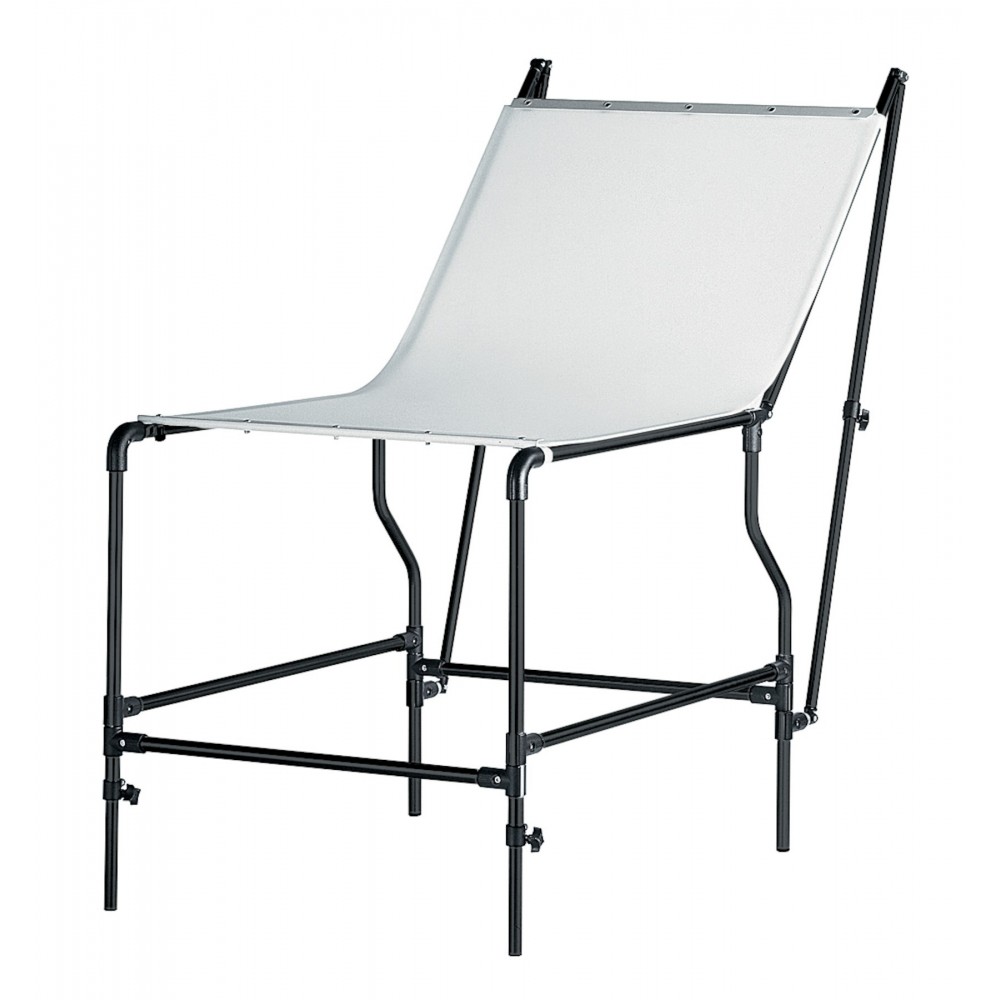 Mini Still Life Table Black Manfrotto - 
White translucent perspex cover for back or front lighting
Assembles and breaks down ea