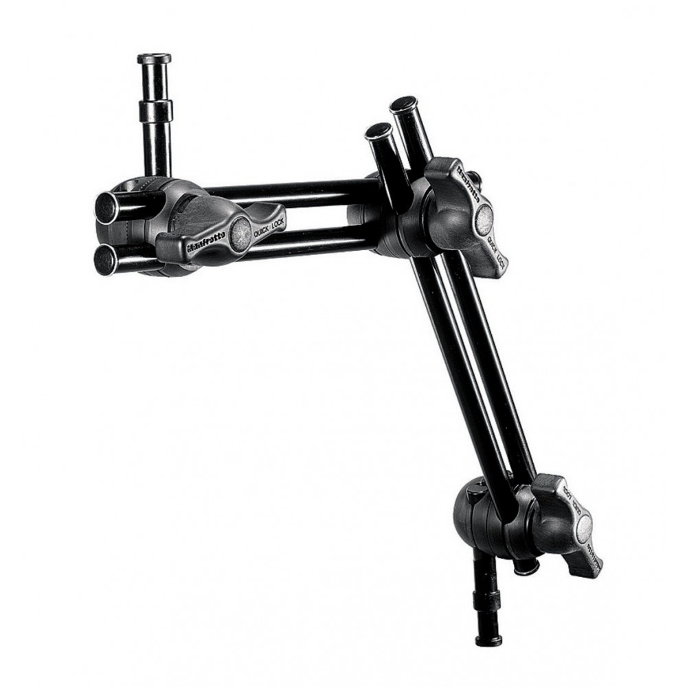 Double Arm 2-Section Manfrotto - 
Double articulated arms, to support loads up to 5Kg (11lb)
Very lightweight, weighs 0,5 Kg (1l