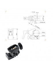 Super-Clamp Quick Action Manfrotto - Ein hochwertiges Klemmstativ mit Schnellspannbacke Kompatibel mit Super Clamp Stiften, Hake