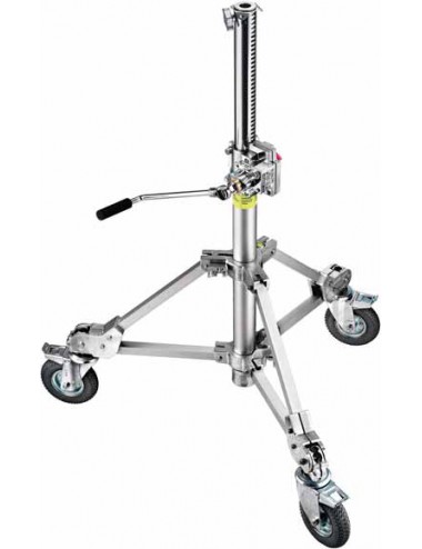 Strato Safe Crank-Up Stand 1 R Hard Wheels, Braked Avenger - 
Aluminium legs and chrome steel column.
80 mm/ 3.14'' Braked wheel