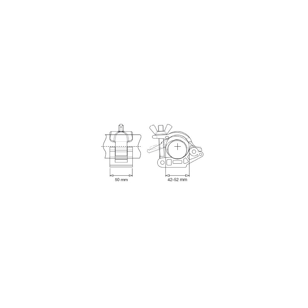 MP Eye Coupler Swivel Tilt 150 Avenger - Aluminiumkonstruktion 6 - 10" Länge 1 1/8" Junior Bolzen 2