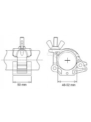 Augenkupplungsklemme LP Twin, fest, 48-52 mm Ø Avenger - Maximale Belastung: 300 kg Zwillingskoppler 90° fixiert 2