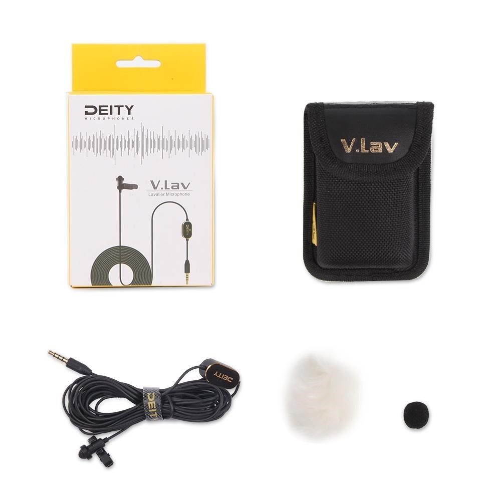 V.Lav Omni-Directional Lavalier Microphone with 5 m cable Deity Microphones - 
Smart Adapting 3.5mm Jack
5 meter long cable
Comp