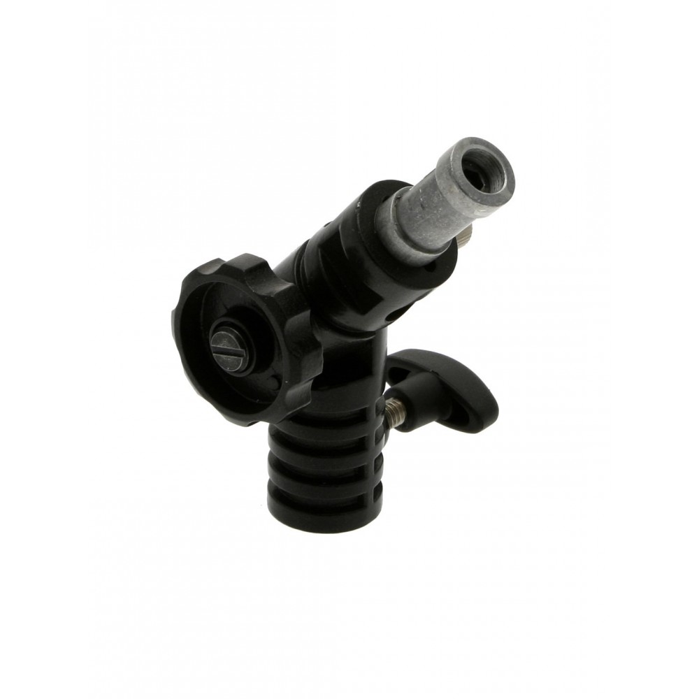 Tilthead (with Spigot) Lastolite by Manfrotto - 
Ratchet locking knob
Strong metal construction
Accepts umbrella shafts up to 8m