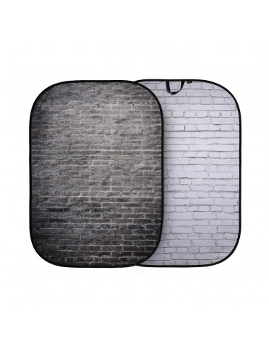 Urban Faltbar 1,5 x 2,1 m, weiß lackiert/industriegrauer Backstein Lastolite by Manfrotto - Der 2in1-Hintergrund verfügt über ei