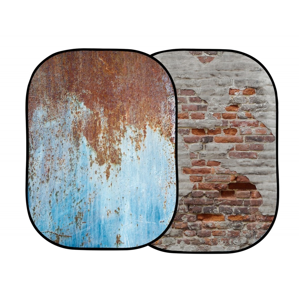 Urban Collapsible 1.5 x 2.1m Rusty Metal/Plaster Wall Lastolite by Manfrotto - 
Ideal to create an outdoor look in an instant
Do