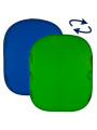 Zusammenklappbarer Hintergrund 1,5 x 1,8 m Chromakey Blau/Grün Lastolite by Manfrotto - Beidseitig Tragbar und schnell aufgebaut